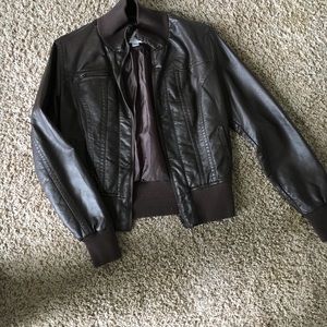 Brown bomber jacket